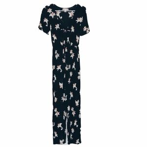 BAND OF GYPSIES Floral Short Sleeve Jumpsuit Small